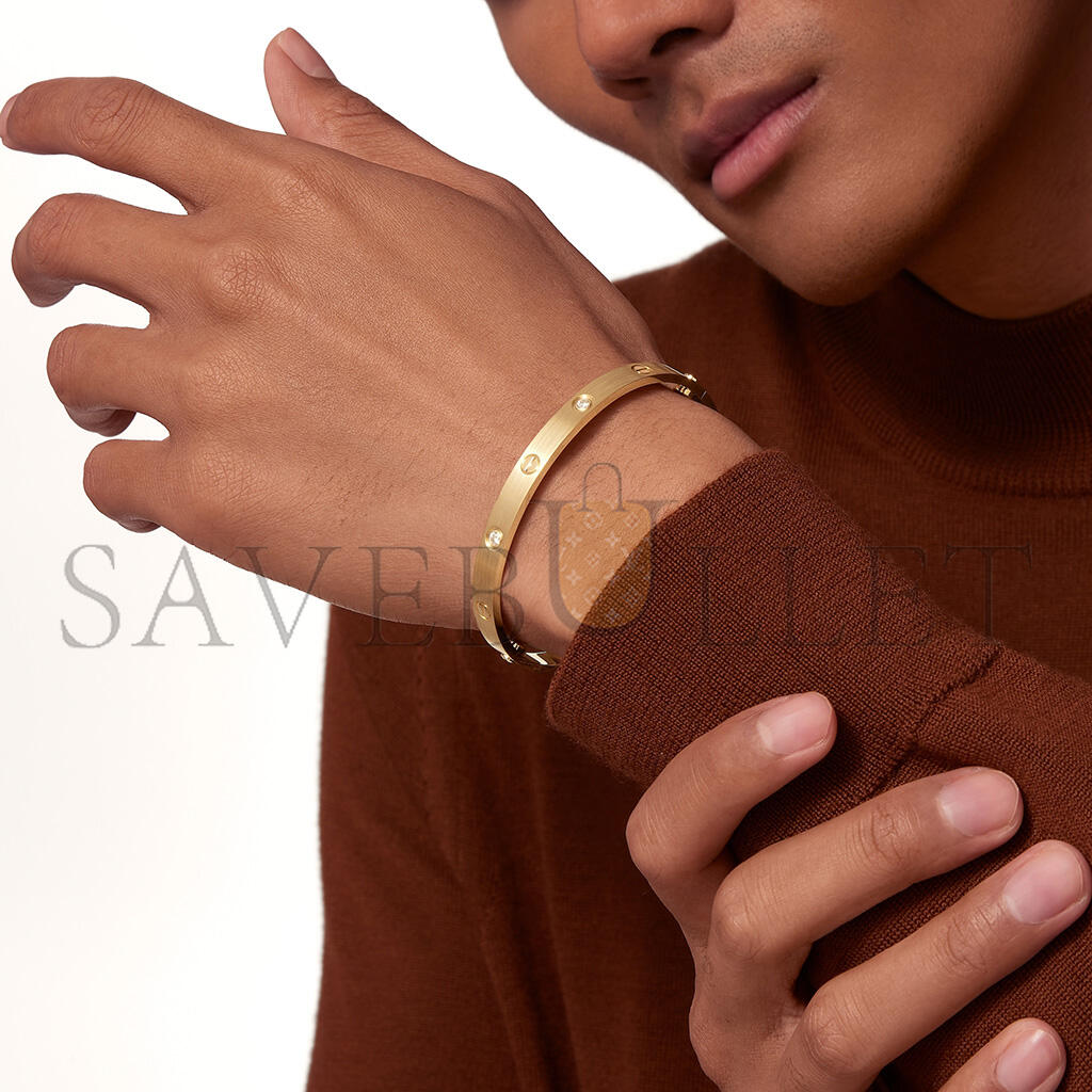 ca*t*er love bracelet, classic model, brushed finish, set with 4 Di*m*nds b6080117